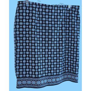 J. Jill Size M Women's Blue Mini Geometric Pull on Tennis Golf Pickleball Elasti